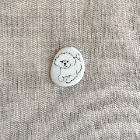 箸置き　トイプードル（白）
