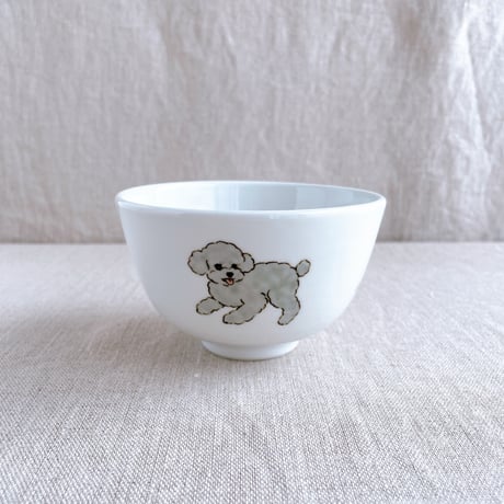 トイプードル（グレー）飯碗(M)