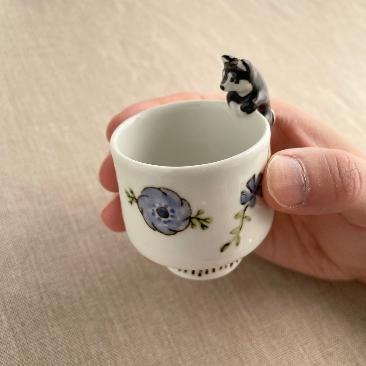 【内村七生】　柴犬・黒柴おちょこ　2点セット 黒柴おちょこB | nao uchimura 内村七生