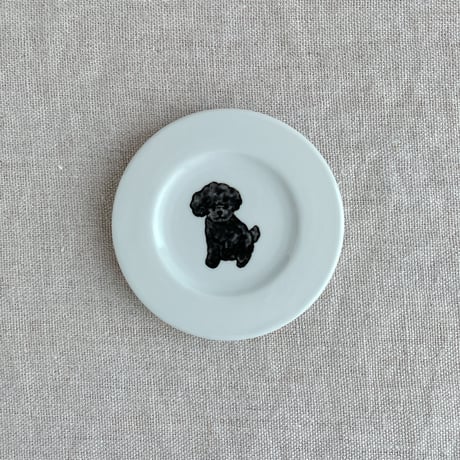 トイプードル（黒）豆皿