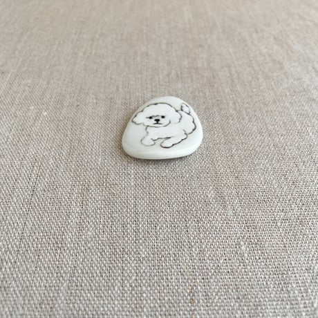 箸置き　トイプードル（白）