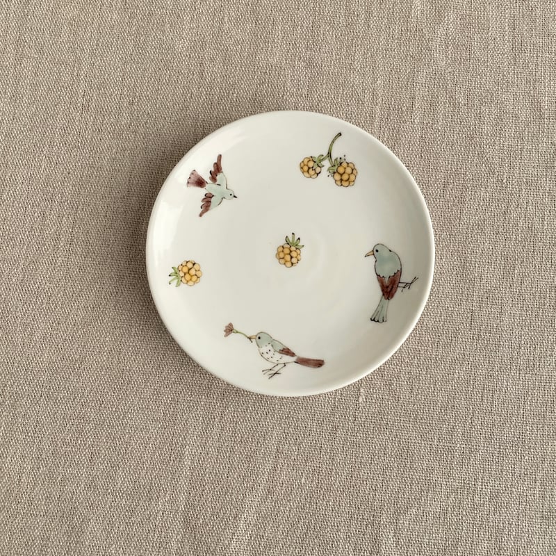鳥と木苺4寸皿 | nao uchimura 内村七生
