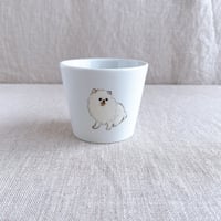 ポメラニアン(白)フリーカップ
