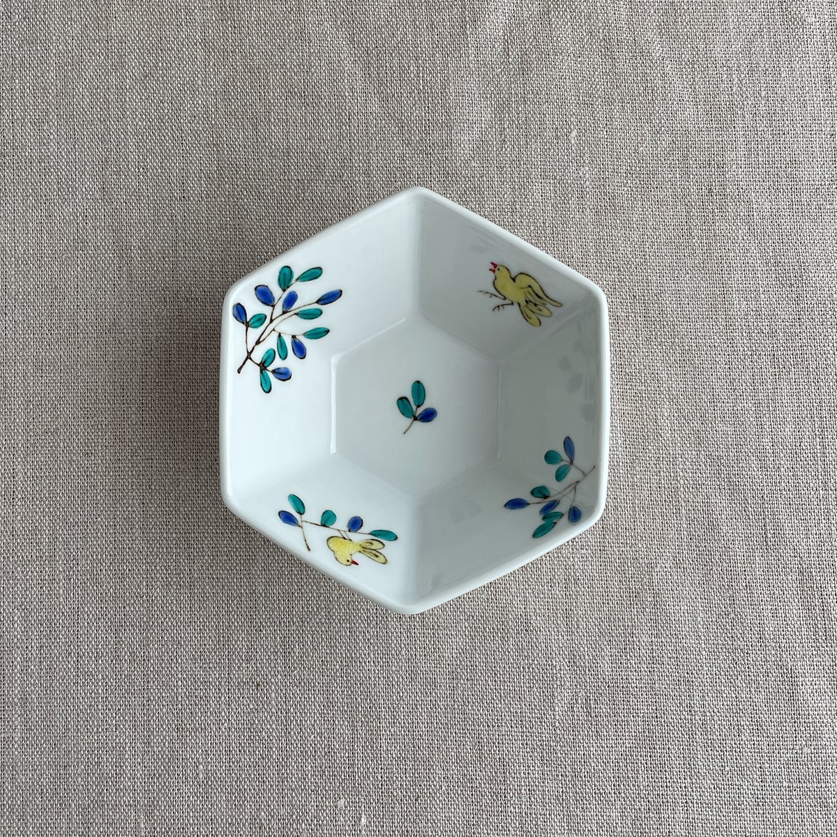 鳥とオリーブ六角小鉢 | nao uchimura 内村七生