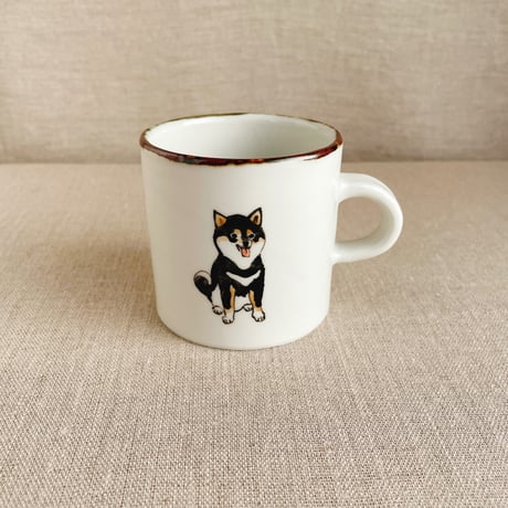 豆柴黒マグカップ