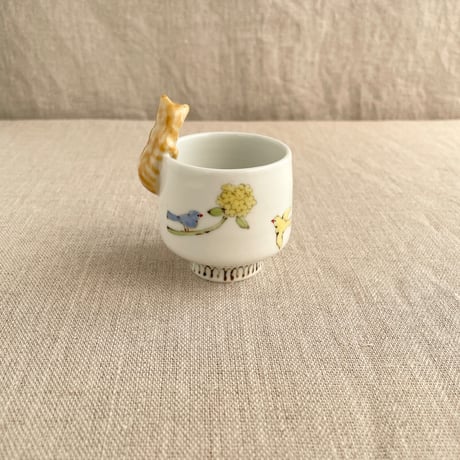 茶白猫おちょこ