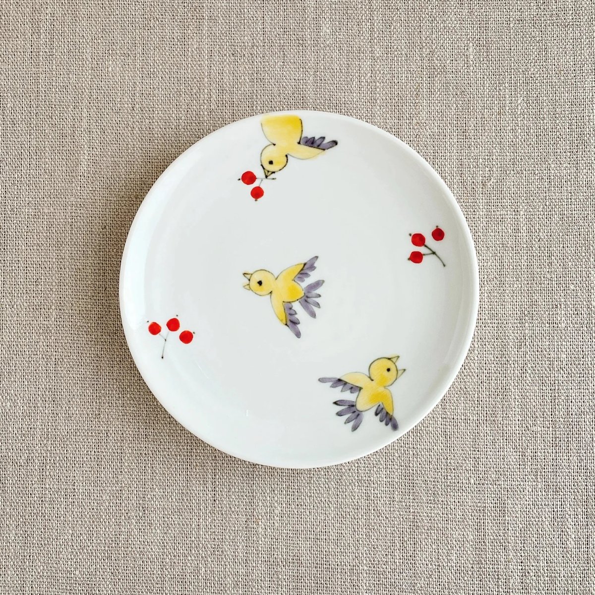 新品未使用 4点セット 内村七生 色絵飛ぶ鳥 長角豆皿 夜空の鳥 菱形豆皿 飛ぶ鳥4寸皿 | nao uchimura 内村七生