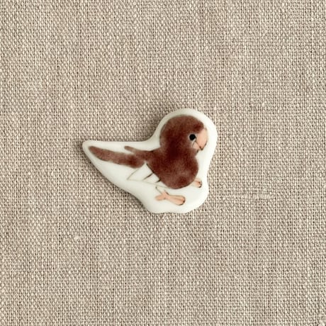 箸置き　横向き鳥(あずき)