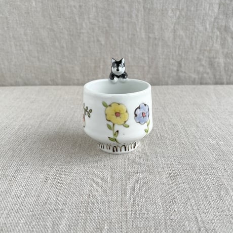 クランベリー黒柴付きおちょこ