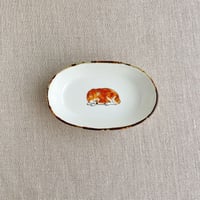 ひるね柴犬楕円小鉢