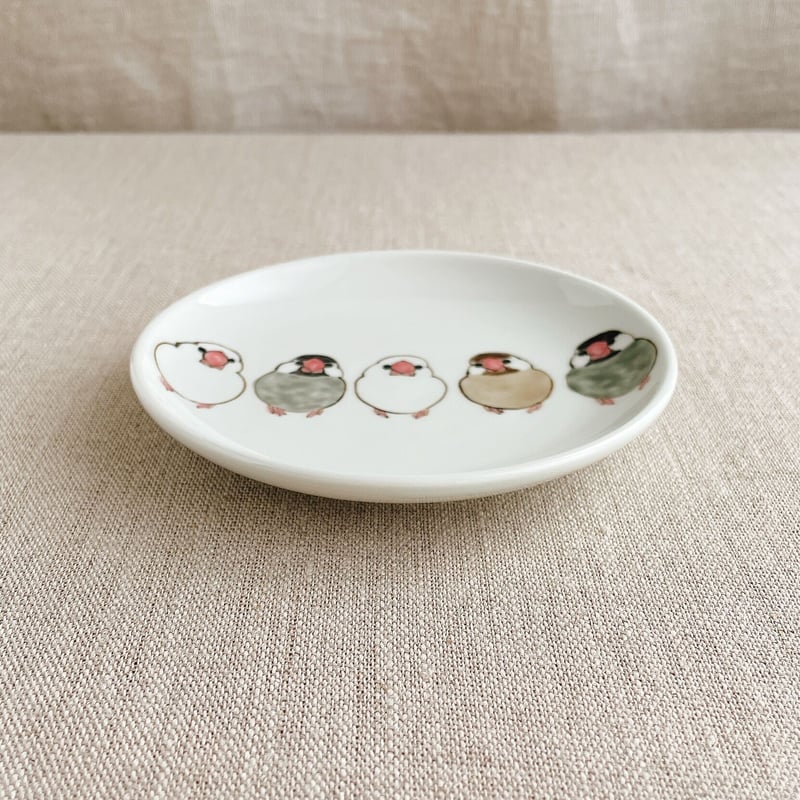 文鳥4寸皿（桜、シナモン、白） | nao uchimura 内村七生