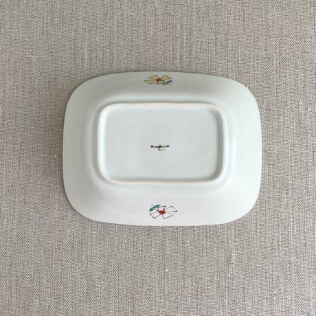 小鳥花散らし四方深鉢
