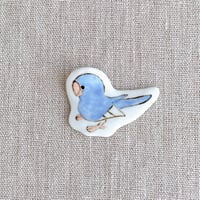 箸置き　横向き鳥（水色）