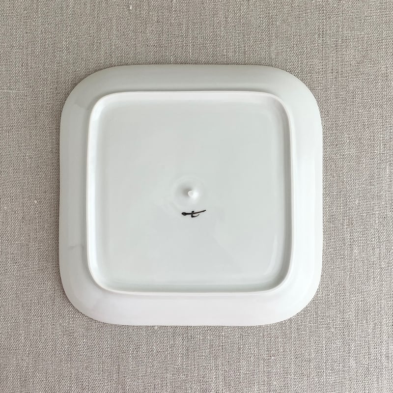 2枚セット 内村七生 小鳥花散らし パン皿 角皿 中皿 大皿 ペア食器 飛ぶ鳥パン皿(小) | nao uchimura 内村七生