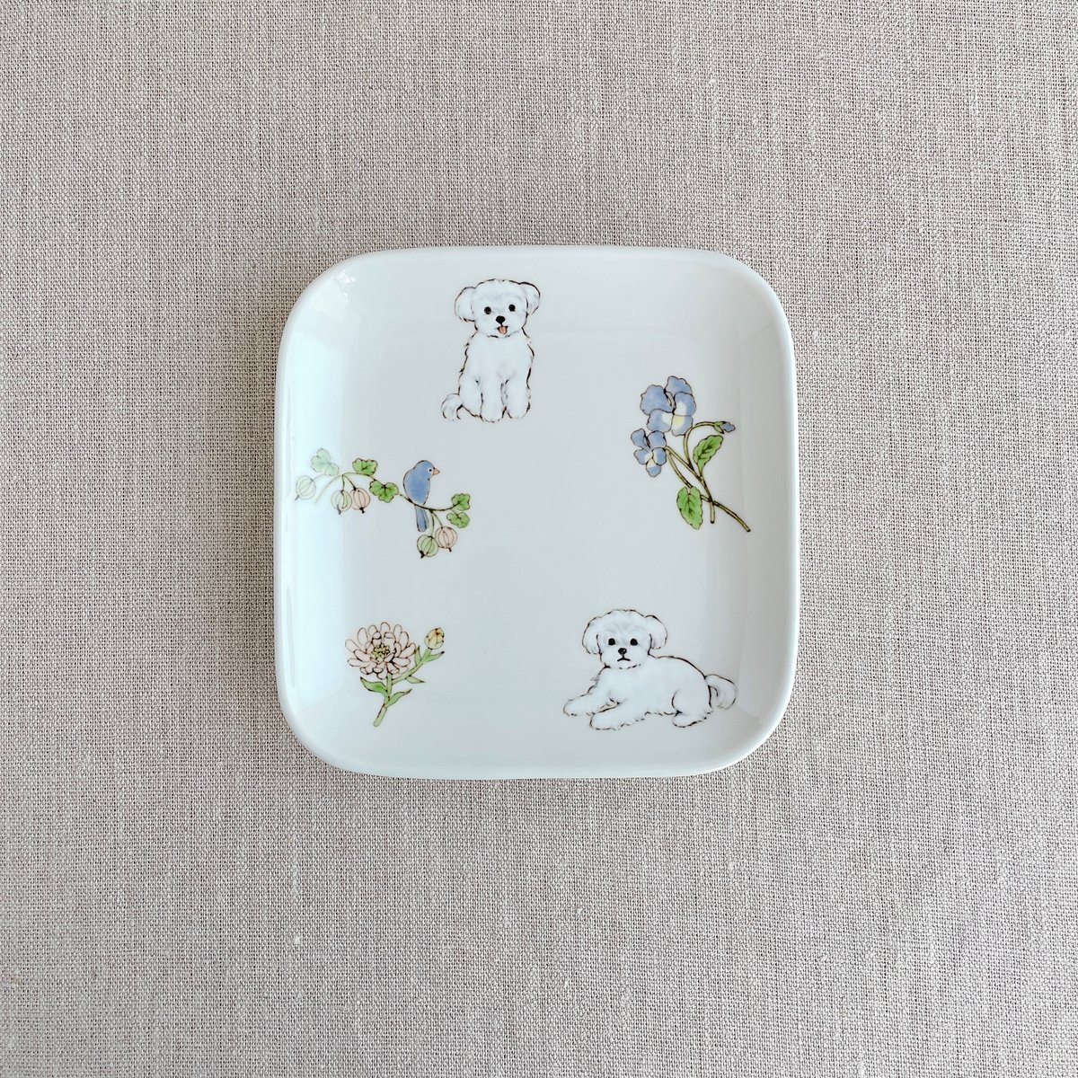 | マルチーズパン皿（小） 4枚セット 【内村七生】パン皿(小) nao 内村七生 uchimura 食器