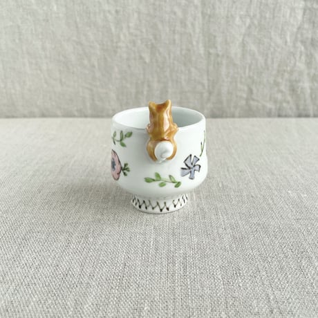 アネモネ柴犬付きおちょこ