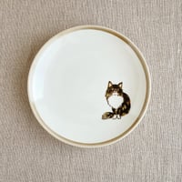 長毛猫５寸皿