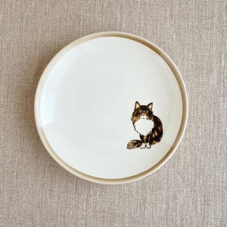 長毛猫５寸皿