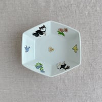 黒柴変形六角鉢