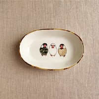 文鳥楕円小鉢