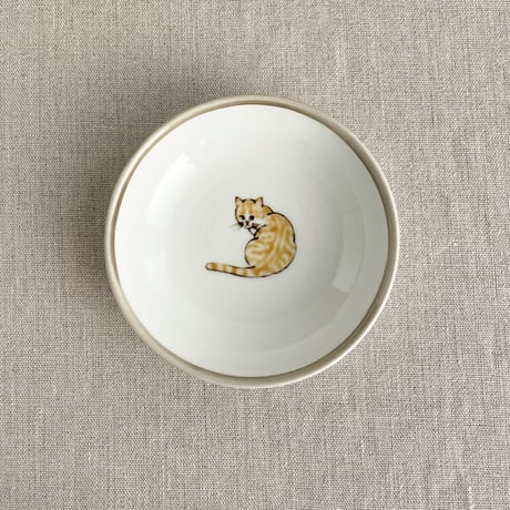 茶白猫取り皿
