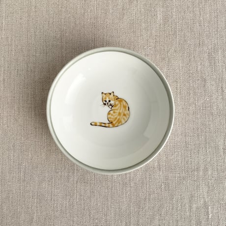 茶白猫取り皿