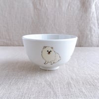 ポメラニアン（白）飯碗(M)