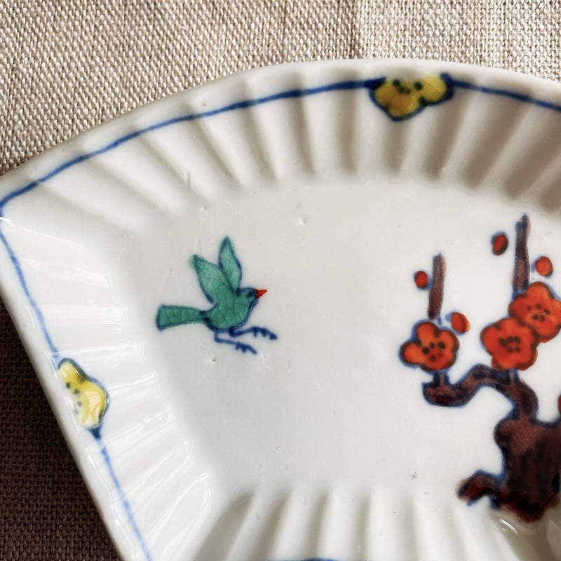 スタジオコレクション　飾皿　梅とうぐいす 花札柄のお皿 4寸 梅に鶯（うぐいす） | 御細工所 produced by 目細