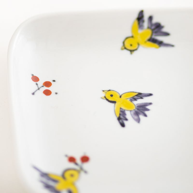 新品未使用 4点セット 内村七生 色絵飛ぶ鳥 長角豆皿 夜空の鳥 菱形豆皿 飛ぶ鳥4寸皿 | nao uchimura 内村七生