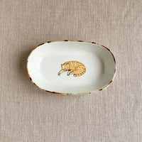 ひるね茶トラ楕円小鉢