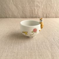 茶白猫ぐい呑