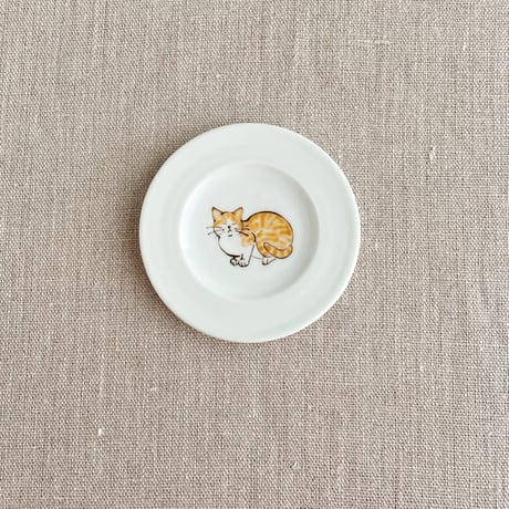 茶白猫豆皿