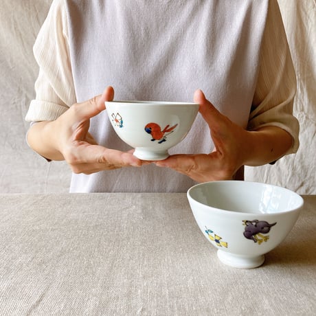 小鳥花散らしヨーグルトカップ