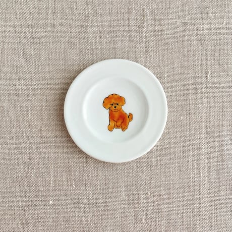 トイプードル（アプリコット）豆皿