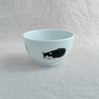 ハチワレ・ミケ猫飯碗(S)