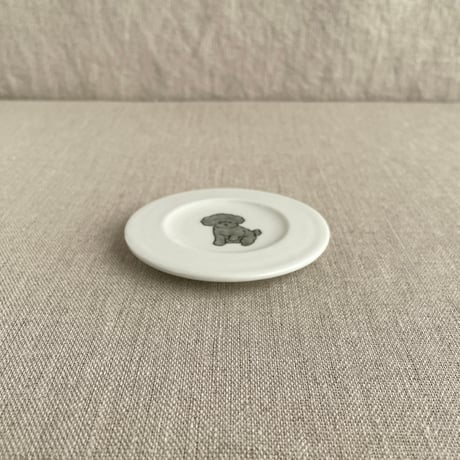 トイプードル（グレー）豆皿