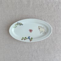 白柴楕円皿(小)
