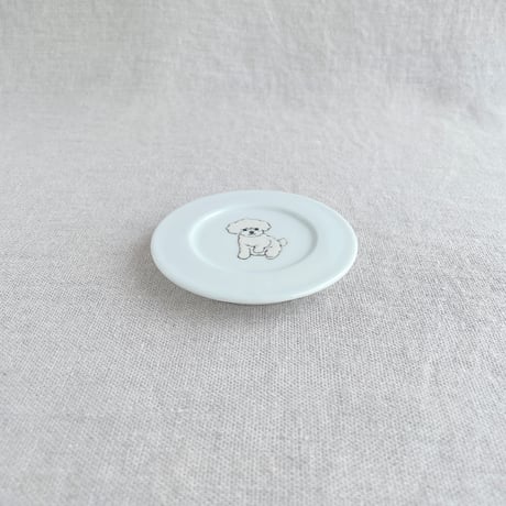 トイプードル（白）豆皿