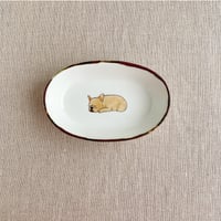 ひるねフレンチブルドッグ楕円小鉢