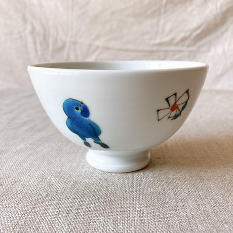 小鳥花散らしヨーグルトカップ