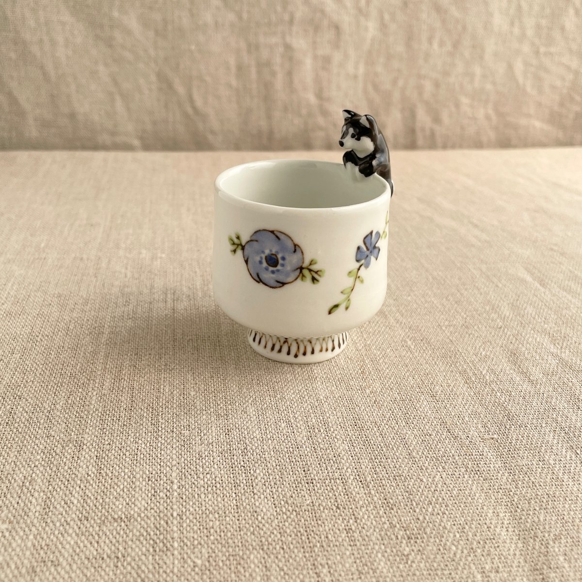 【内村七生】　柴犬・黒柴おちょこ　2点セット 黒柴おちょこB | nao uchimura 内村七生