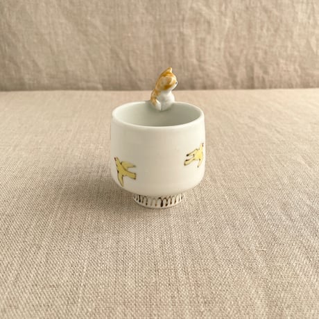 茶白猫おちょこ