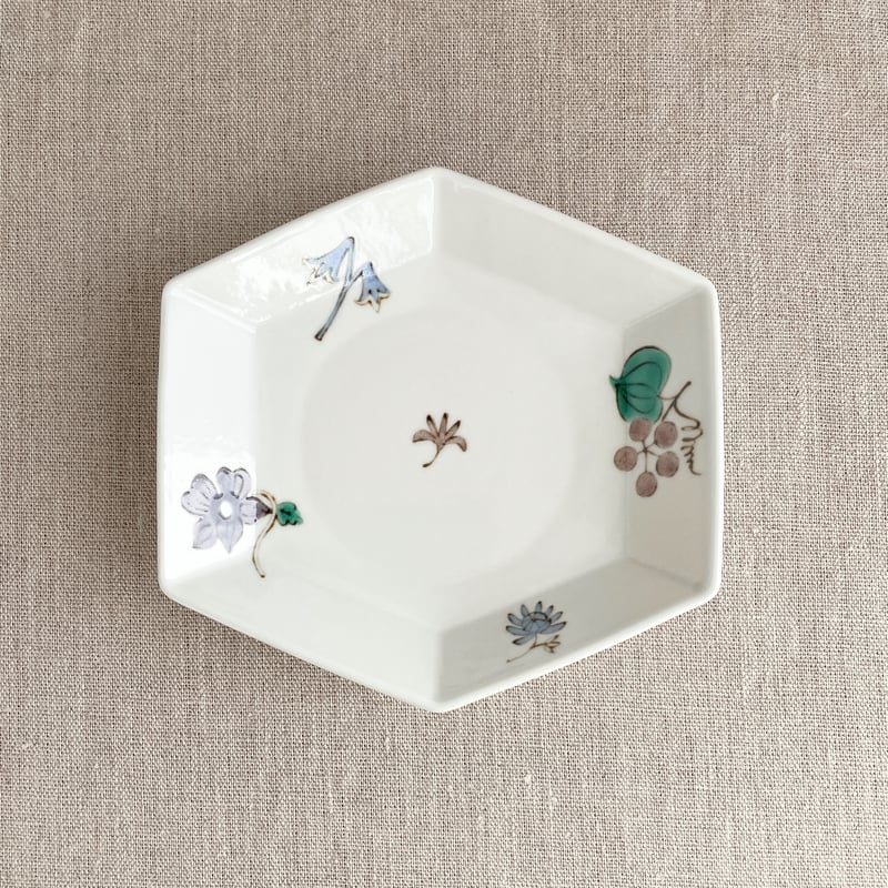 色絵花実文変形六角深皿 | nao uchimura 内村七生