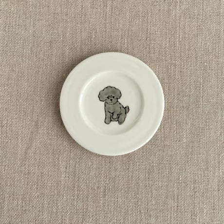トイプードル（グレー）豆皿