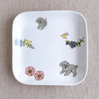 トイプードル（グレー）パン皿(大)