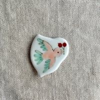 箸置き　鳥と赤い実（ピンク）