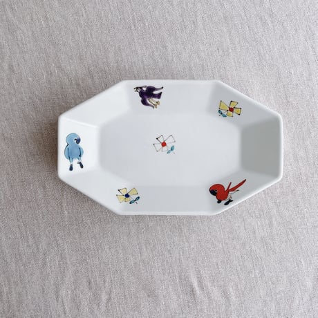 新品未使用 4点セット 内村七生 色絵飛ぶ鳥 長角豆皿 夜空の鳥 菱形豆皿 新品未使用 4点セット 内村七生 色絵飛ぶ鳥 長角豆皿 夜空