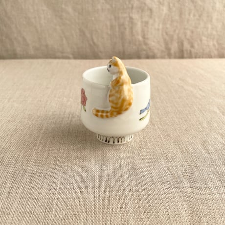 茶白猫おちょこ