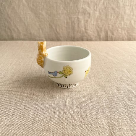 茶白猫ぐい呑