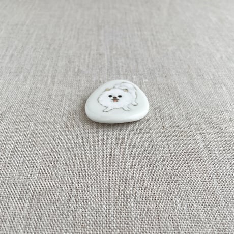 箸置き　ポメラニアン（白）